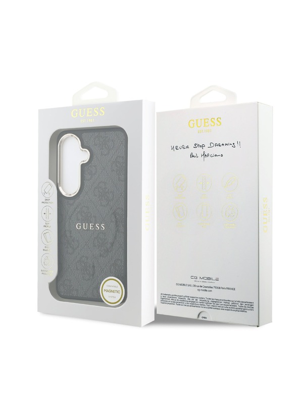 Guess Guess PU Leather 4G Gold Frame Magnetic Stražnji Poklopac za Samsung Galaxy S26 Black