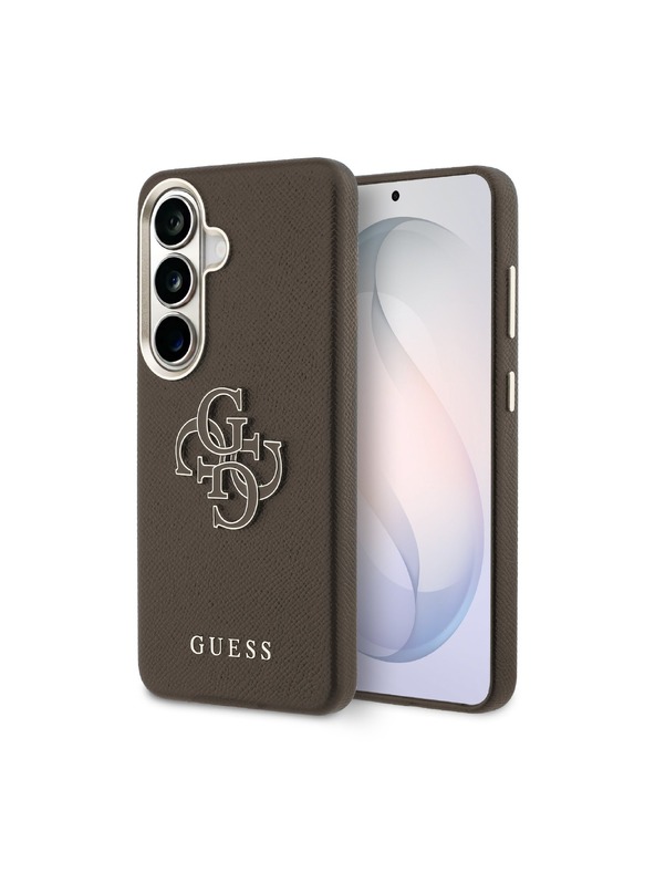 Guess Guess PU Grained 4G Resin Metal Logo Stražnji Poklopac za Samsung Galaxy S26 Brown