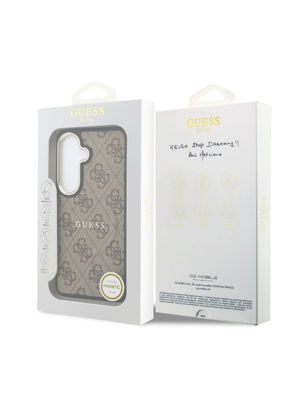 Guess Guess PU Leather 4G Gold Frame Magnetic Stražnji Poklopac za Samsung Galaxy S26 Brown