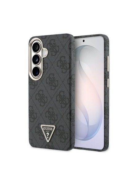 Guess Guess PU Leather 4G Strass Triangle Logo Gold Frame Magnetic Stražnji Poklopac za Samsung Galaxy S26 Black