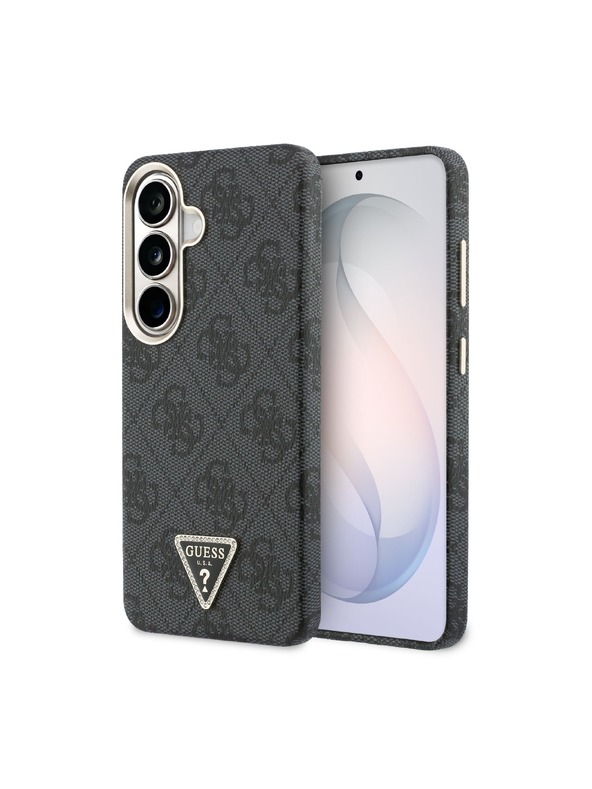 Guess Guess PU Leather 4G Strass Triangle Logo Gold Frame Magnetic Stražnji Poklopac za Samsung Galaxy S26 Black