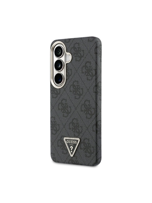 Guess Guess PU Leather 4G Strass Triangle Logo Gold Frame Magnetic Stražnji Poklopac za Samsung Galaxy S26 Black
