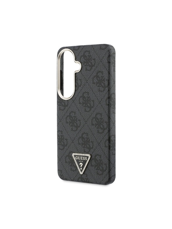 Guess Guess PU Leather 4G Strass Triangle Logo Gold Frame Magnetic Stražnji Poklopac za Samsung Galaxy S26 Black