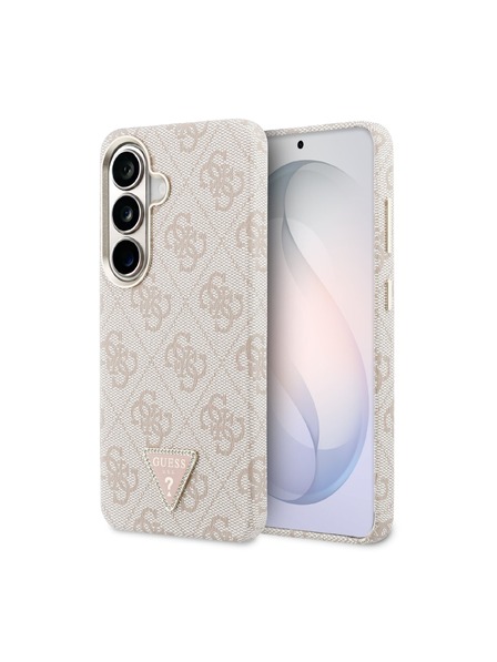 Guess Guess PU Leather 4G Strass Triangle Logo Gold Frame Magnetic Stražnji Poklopac za Samsung Galaxy S26 Pink