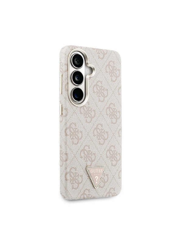Guess Guess PU Leather 4G Strass Triangle Logo Gold Frame Magnetic Stražnji Poklopac za Samsung Galaxy S26 Pink