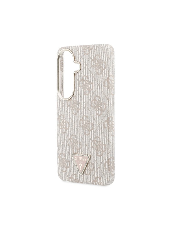 Guess Guess PU Leather 4G Strass Triangle Logo Gold Frame Magnetic Stražnji Poklopac za Samsung Galaxy S26 Pink