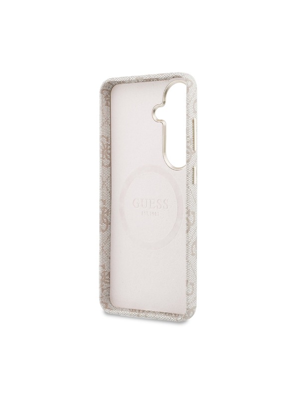 Guess Guess PU Leather 4G Strass Triangle Logo Gold Frame Magnetic Stražnji Poklopac za Samsung Galaxy S26 Pink