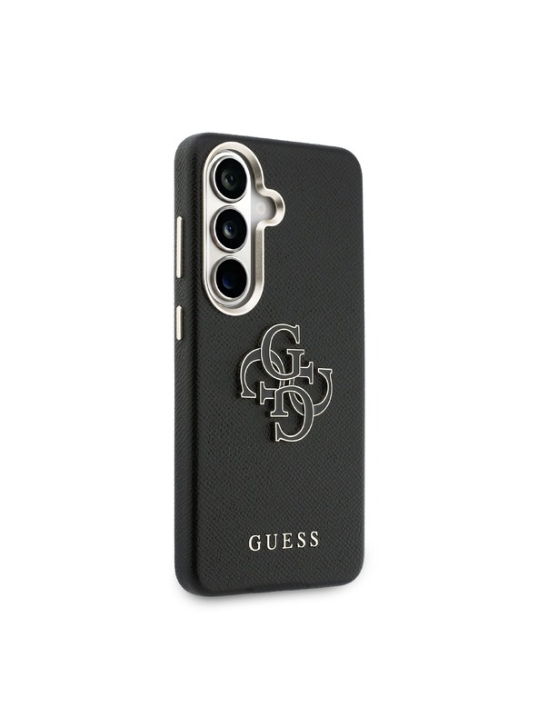 Guess Guess PU Grained 4G Resin Metal Logo Stražnji Poklopac za Samsung Galaxy S26 Black