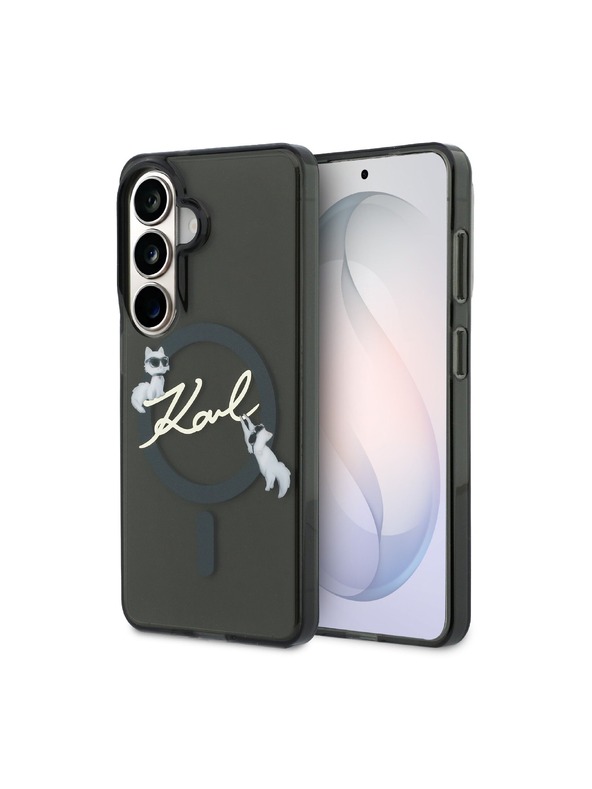 Karl Lagerfeld Karl Lagerfeld IML Choupette Karl Script Logo Magnetic Zadnja Futrola za Samsung Galaxy S26 Black