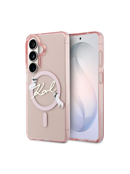 Karl Lagerfeld Karl Lagerfeld IML Choupette Karl Script Logo Magnetic Zadnja Futrola za Samsung Galaxy S26 Pink