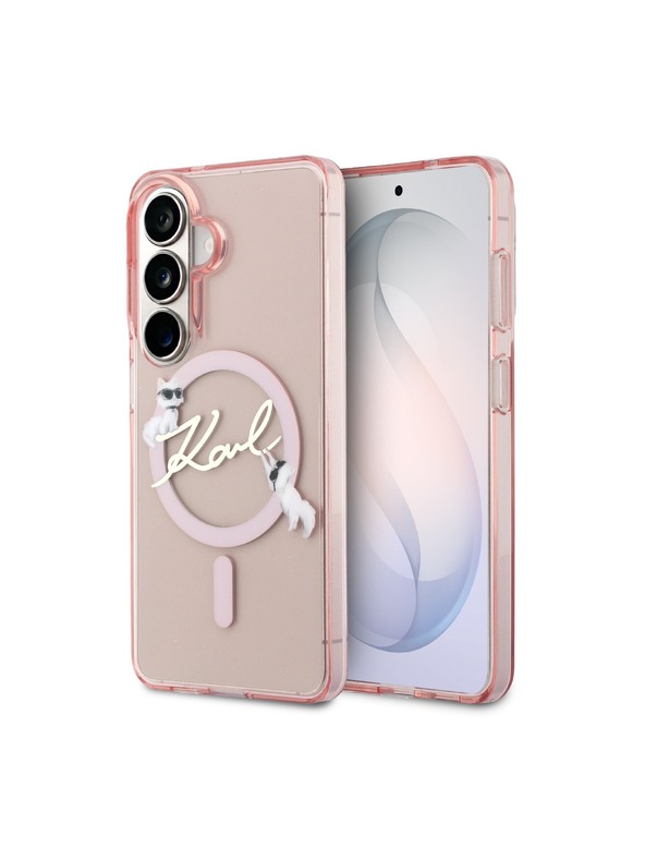 Karl Lagerfeld Karl Lagerfeld IML Choupette Karl Script Logo Magnetic Zadnja Futrola za Samsung Galaxy S26 Pink