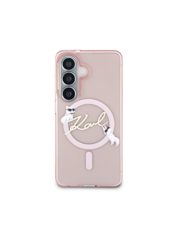 Karl Lagerfeld Karl Lagerfeld IML Choupette Karl Script Logo Magnetic Zadnja Futrola za Samsung Galaxy S26 Pink