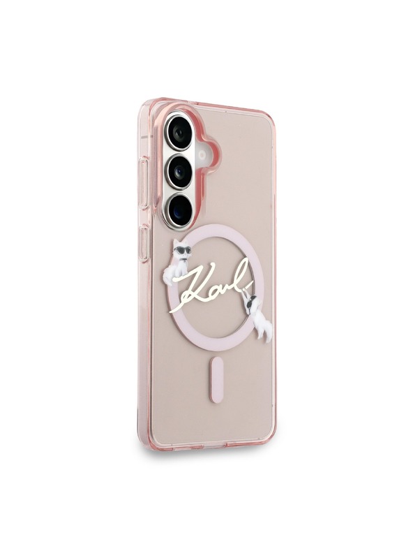 Karl Lagerfeld Karl Lagerfeld IML Choupette Karl Script Logo Magnetic Zadnja Futrola za Samsung Galaxy S26 Pink