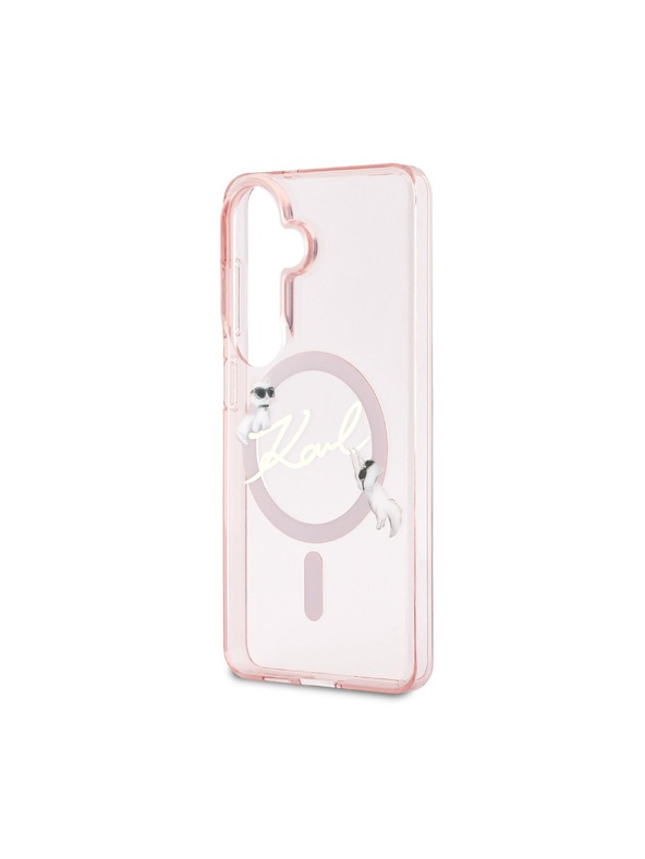 Karl Lagerfeld Karl Lagerfeld IML Choupette Karl Script Logo Magnetic Zadnja Futrola za Samsung Galaxy S26 Pink