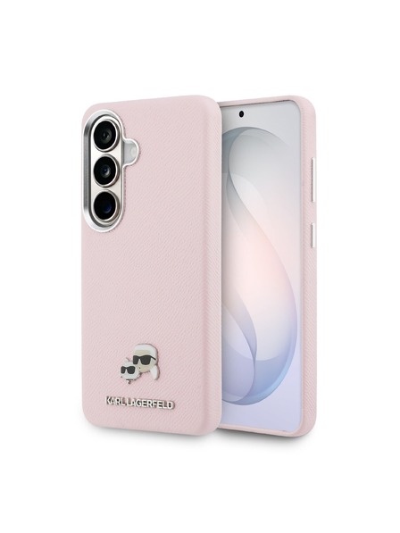 Karl Lagerfeld Karl Lagerfeld Grained PU Leather K&CH Heads Magnetic Zadnja Futrola za Samsung Galaxy S26 Pink