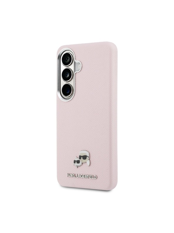 Karl Lagerfeld Karl Lagerfeld Grained PU Leather K&CH Heads Magnetic Zadnja Futrola za Samsung Galaxy S26 Pink