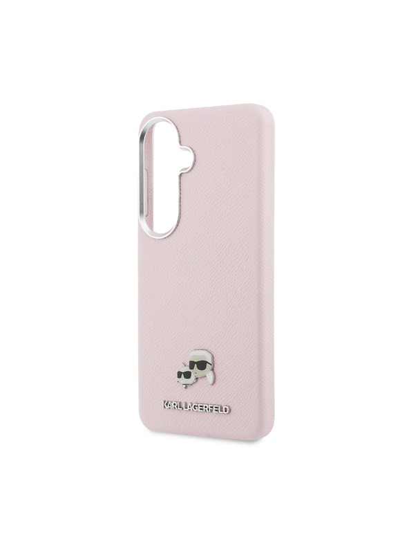 Karl Lagerfeld Karl Lagerfeld Grained PU Leather K&CH Heads Magnetic Zadnja Futrola za Samsung Galaxy S26 Pink