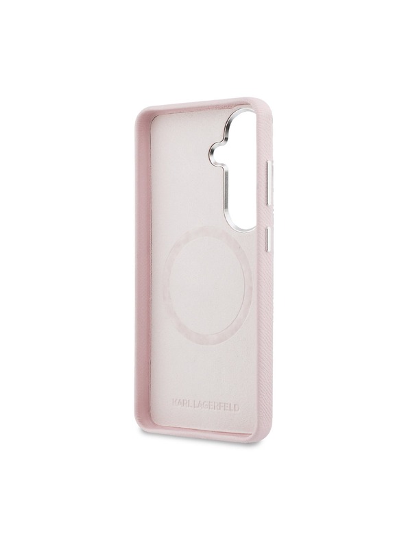 Karl Lagerfeld Karl Lagerfeld Grained PU Leather K&CH Heads Magnetic Zadnja Futrola za Samsung Galaxy S26 Pink