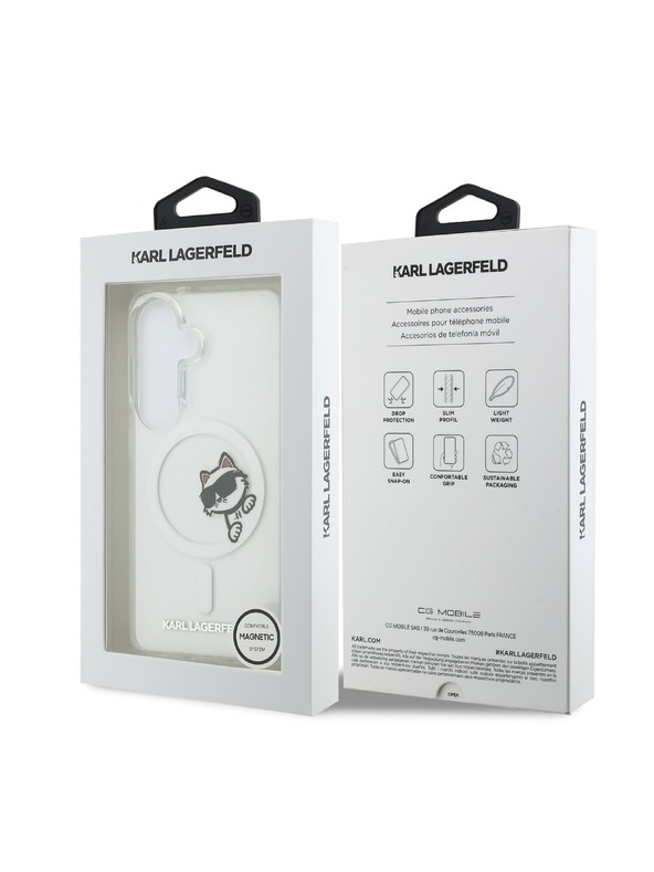 Karl Lagerfeld Karl Lagerfeld IML Choupette Peekaboo Logo Magnetic Zadnja Futrola za Samsung Galaxy S26 Transparent