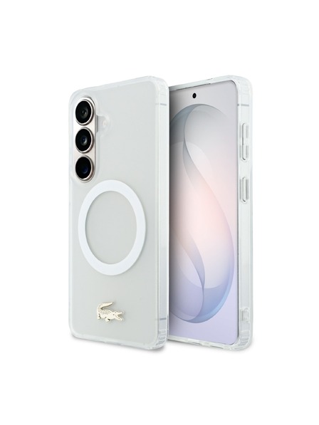 Lacoste Lacoste PC/TPU Frosted Finish Gold Logo Magnetic Zadnja Futrola za Samsung Galaxy S26 White