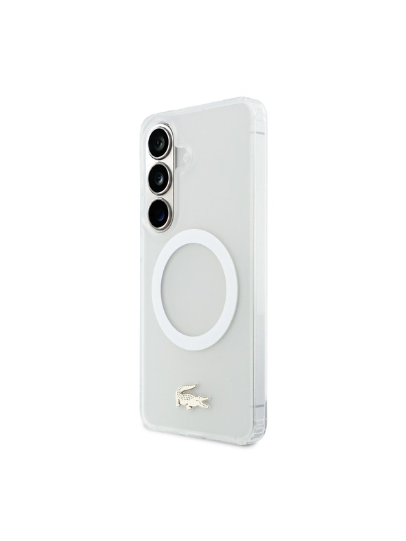 Lacoste Lacoste PC/TPU Frosted Finish Gold Logo Magnetic Zadnja Futrola za Samsung Galaxy S26 White
