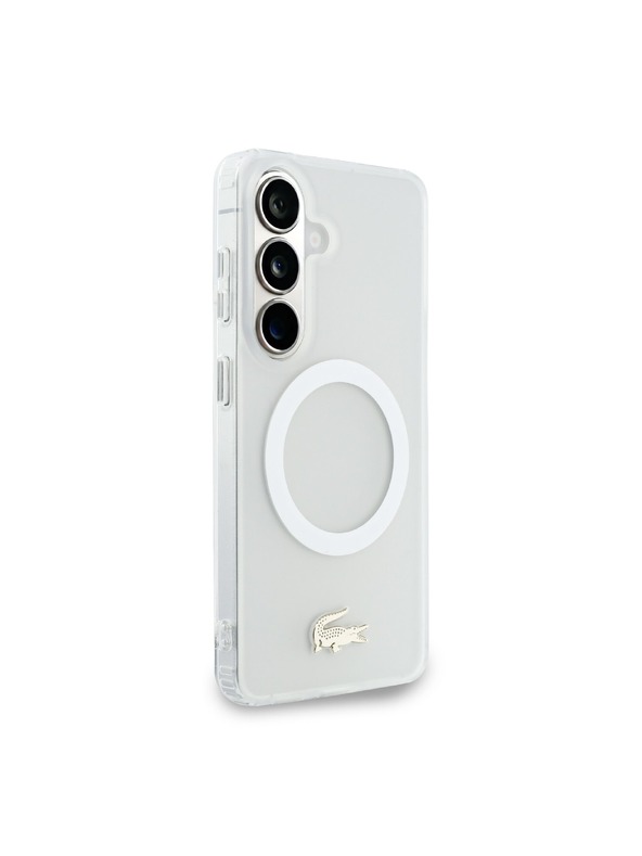 Lacoste Lacoste PC/TPU Frosted Finish Gold Logo Magnetic Zadnja Futrola za Samsung Galaxy S26 White