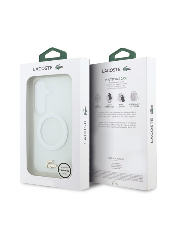 Lacoste Lacoste PC/TPU Frosted Finish Gold Logo Magnetic Zadnja Futrola za Samsung Galaxy S26 White
