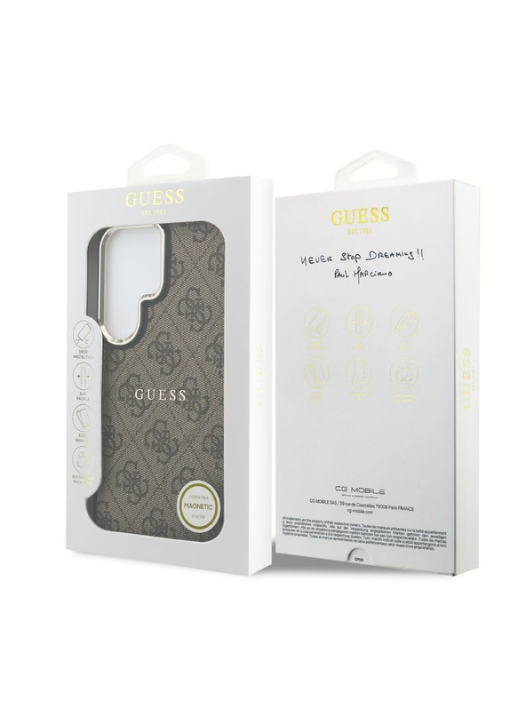 Guess Guess PU Leather 4G Gold Frame Magnetic Zadnja Futrola za Samsung Galaxy S26 Ultra Brown