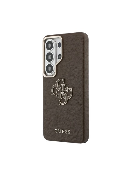 Guess Guess PU Grained 4G Resin Metal Logo Zadnja Futrola za Samsung Galaxy S26 Ultra Brown