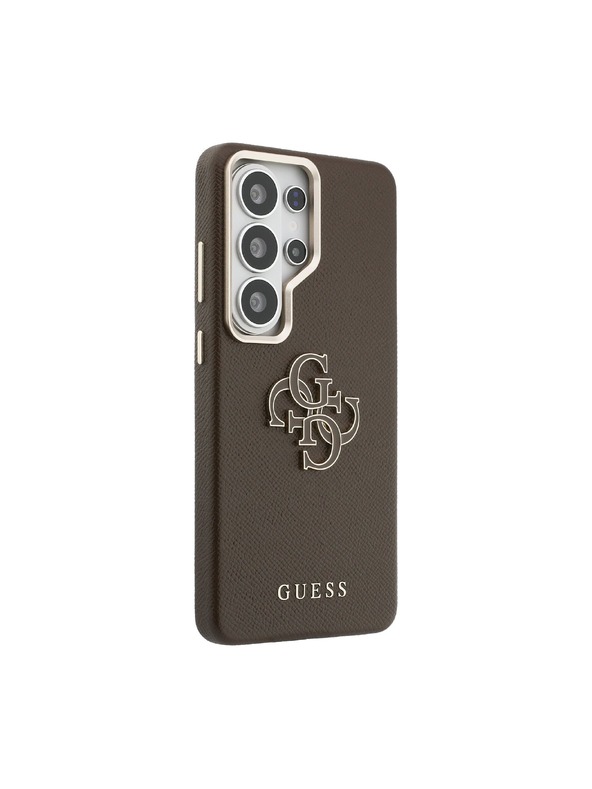 Guess Guess PU Grained 4G Resin Metal Logo Zadnja Futrola za Samsung Galaxy S26 Ultra Brown