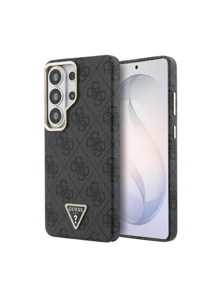 Guess Guess PU Leather 4G Strass Triangle Logo Gold Frame Magnetic Zadnja Futrola za Samsung Galaxy S26 Ultra Black