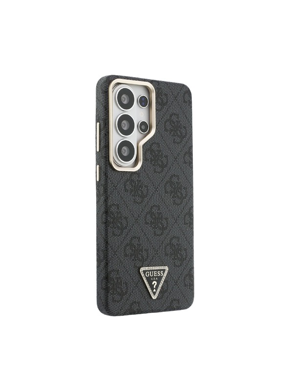 Guess Guess PU Leather 4G Strass Triangle Logo Gold Frame Magnetic Zadnja Futrola za Samsung Galaxy S26 Ultra Black