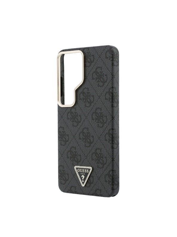 Guess Guess PU Leather 4G Strass Triangle Logo Gold Frame Magnetic Zadnja Futrola za Samsung Galaxy S26 Ultra Black