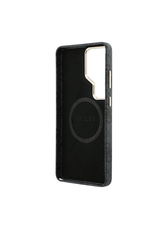 Guess Guess PU Leather 4G Strass Triangle Logo Gold Frame Magnetic Zadnja Futrola za Samsung Galaxy S26 Ultra Black
