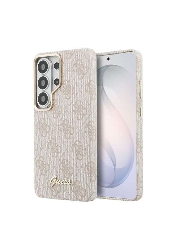 Guess Guess PU 4G Script Metal Logo Magnetic Zadnja Futrola za Samsung Galaxy S26 Ultra Pink