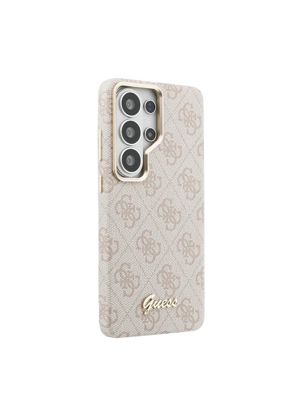 Guess Guess PU 4G Script Metal Logo Magnetic Zadnja Futrola za Samsung Galaxy S26 Ultra Pink