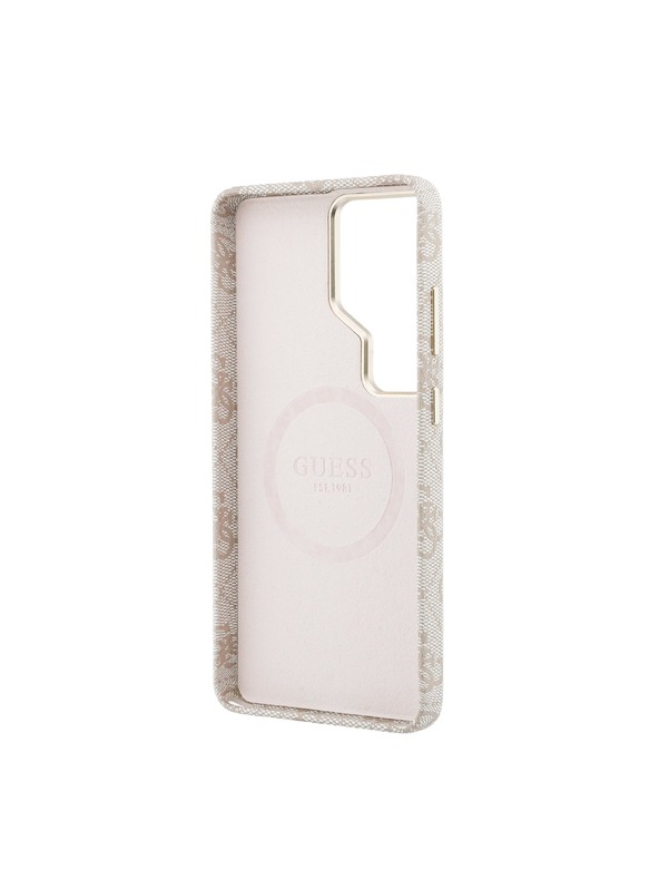Guess Guess PU 4G Script Metal Logo Magnetic Zadnja Futrola za Samsung Galaxy S26 Ultra Pink