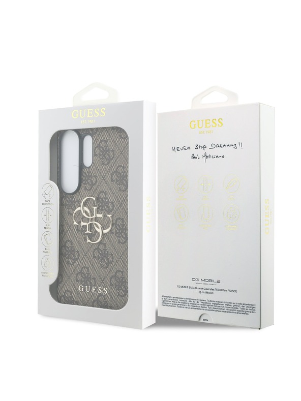 Guess Guess PU 4G Metal Logo Zadnja Futrola za Samsung Galaxy S26 Ultra Brown