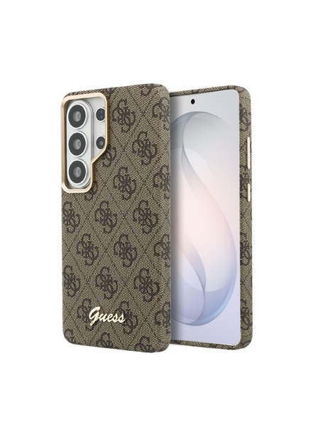 Guess Guess PU 4G Script Metal Logo Magnetic Zadnja Futrola za Samsung Galaxy S26 Ultra Brown