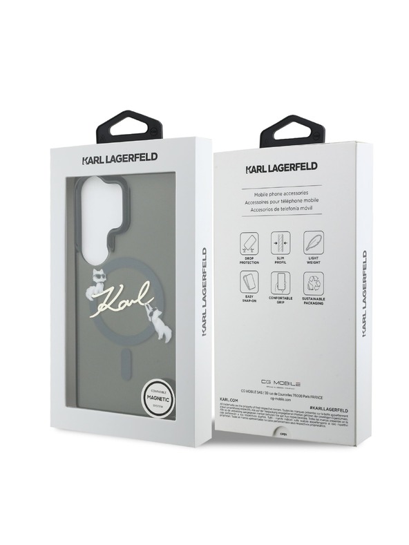 Karl Lagerfeld Karl Lagerfeld IML Choupette Karl Script Logo Magnetic Zadnja Futrola za Samsung Galaxy S26 Ultra Black