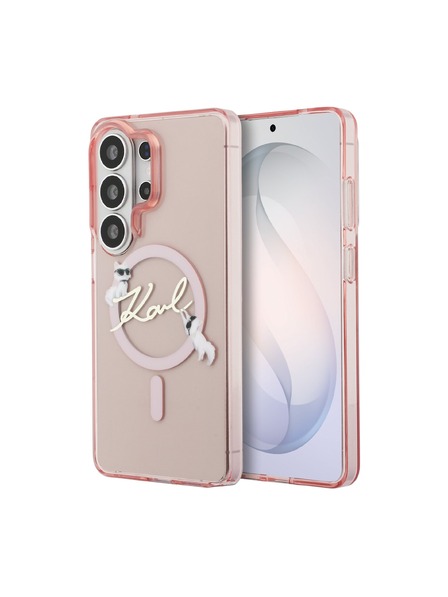 Karl Lagerfeld Karl Lagerfeld IML Choupette Karl Script Logo Magnetic Stražnji Poklopac za Samsung Galaxy S26 Ultra Pink