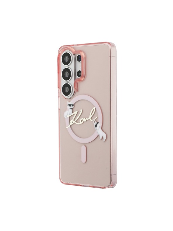 Karl Lagerfeld Karl Lagerfeld IML Choupette Karl Script Logo Magnetic Stražnji Poklopac za Samsung Galaxy S26 Ultra Pink