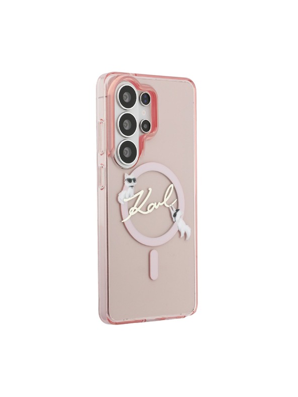 Karl Lagerfeld Karl Lagerfeld IML Choupette Karl Script Logo Magnetic Stražnji Poklopac za Samsung Galaxy S26 Ultra Pink