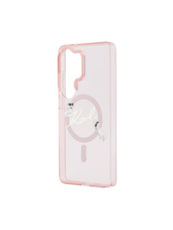 Karl Lagerfeld Karl Lagerfeld IML Choupette Karl Script Logo Magnetic Stražnji Poklopac za Samsung Galaxy S26 Ultra Pink