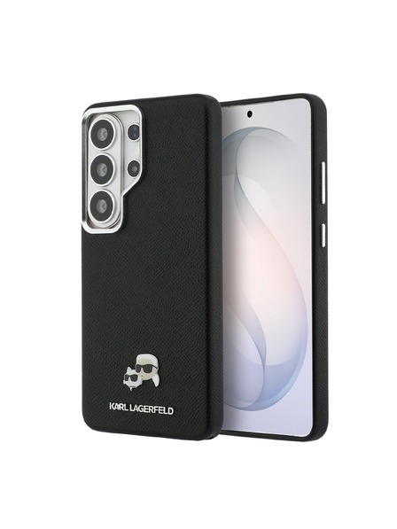 Karl Lagerfeld Karl Lagerfeld Grained PU Leather K&CH Heads Magnetic Stražnji Poklopac za Samsung Galaxy S26 Ultra Black