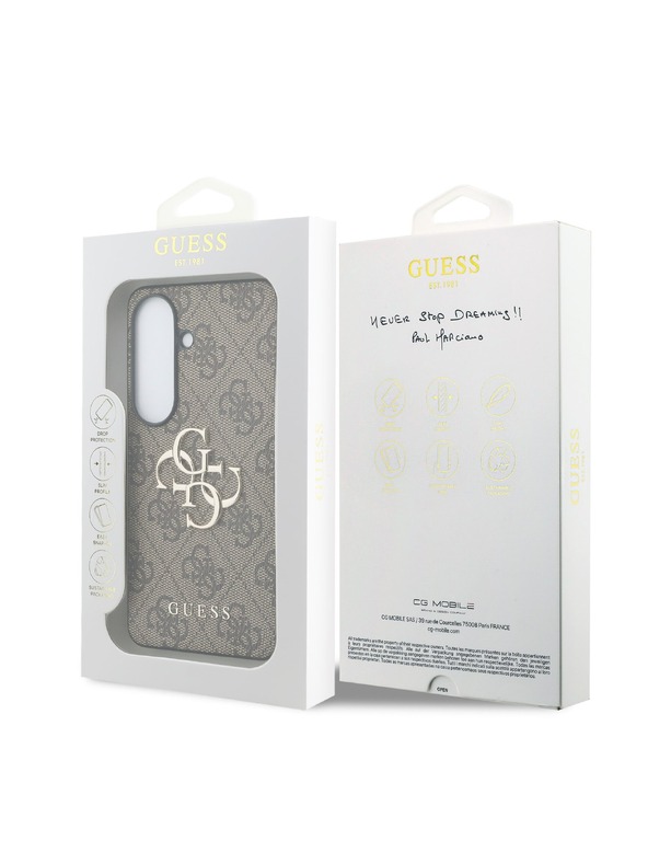 Guess Guess PU 4G Metal Logo Stražnji Poklopac za Samsung Galaxy S26+ Brown