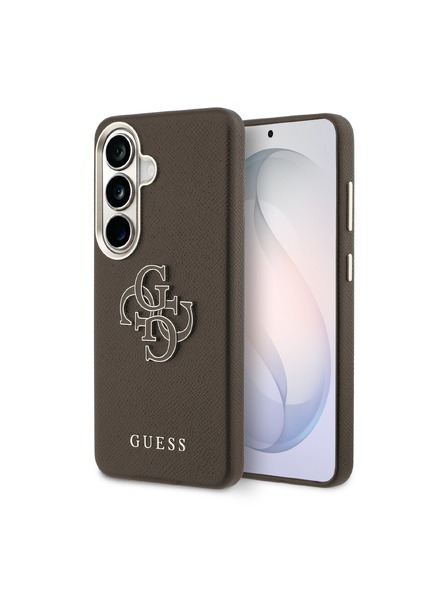 Guess Guess PU Grained 4G Resin Metal Logo Stražnji Poklopac za Samsung Galaxy S26+ Brown