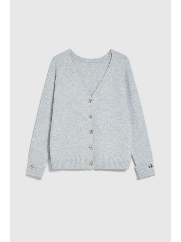 Moodo Kardigan s dekorativnim gumbima siva Moodo