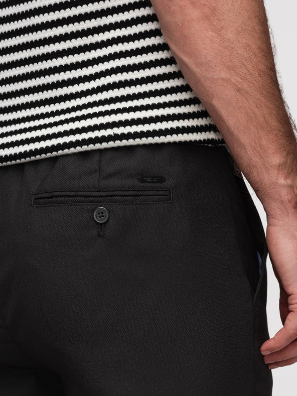 Ombre Clothing Muške chino hlače REGULAR FIT sa elastičnim strukom – crne V4 P1525 Ombre Clothing