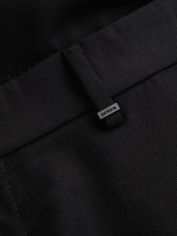 Ombre Clothing Muške chino hlače REGULAR FIT sa elastičnim strukom – crne V4 P1525 Ombre Clothing